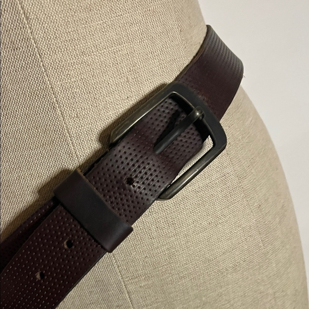 😄Outlaw genuine leather belt brown matted buckle bronze 37-41 unisex